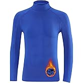 Blueleaf Youth Boys' Thermal Compression Shirt Mock Neck Long Sleeve Fleece Lined Base Layer Football Baseball Undershirt