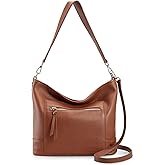 befen Soft Genuine Leather Hobo Bags for Women, Large Multi-Pocket Shoulder Crossbody Handbags with Zipper Closure