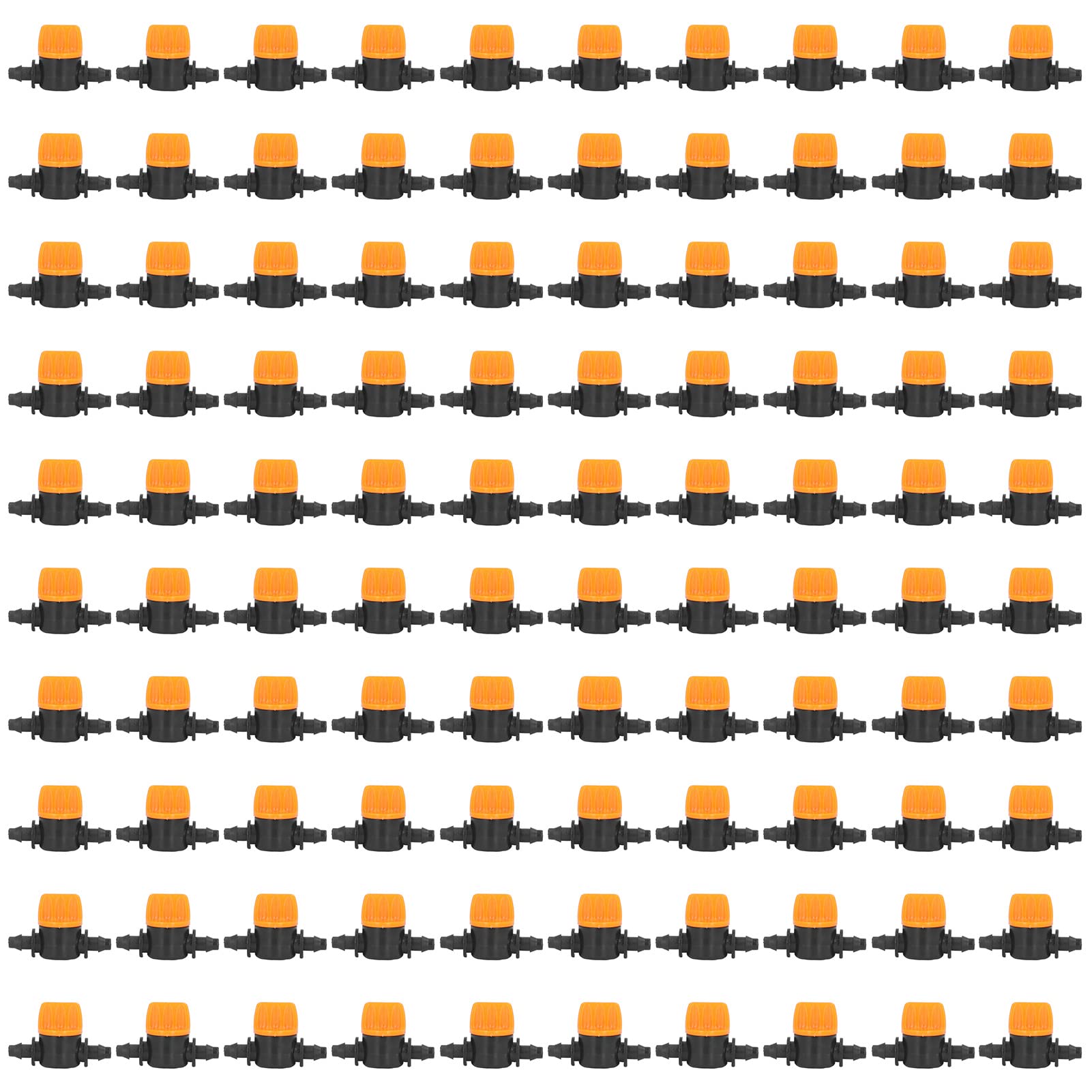 TOPINCN 100pcs 4/7 Barbed Ball Valve, Drip Irrigation Universal Barbed Valve Mini Pipe Water Valve Through Type Valve Misting Tube Valve for Garden Seeding Cultivation Irrigation