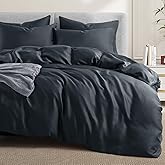 VACVELT 3PCS Cooling Duvet Cover Full/Queen Size, 60% Tencel Lyocell + 40% Cotton Comforter Cover Set for Hot Sleeper, Moisture Wicking & Silky, Hotel Bedding Set, Soft & Breathable, Charcoal Black