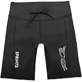 Sprints Womens Flexion 8" Compression Shorts with Pockets, Drawcord & Silicone Lined Hem