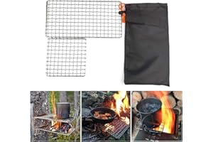 Rayeeley Bushcraft Grills Backpacker Grills, Campfire Cooking, Grill Grate, High Strength Outdoor Net Equipment for Camping, 