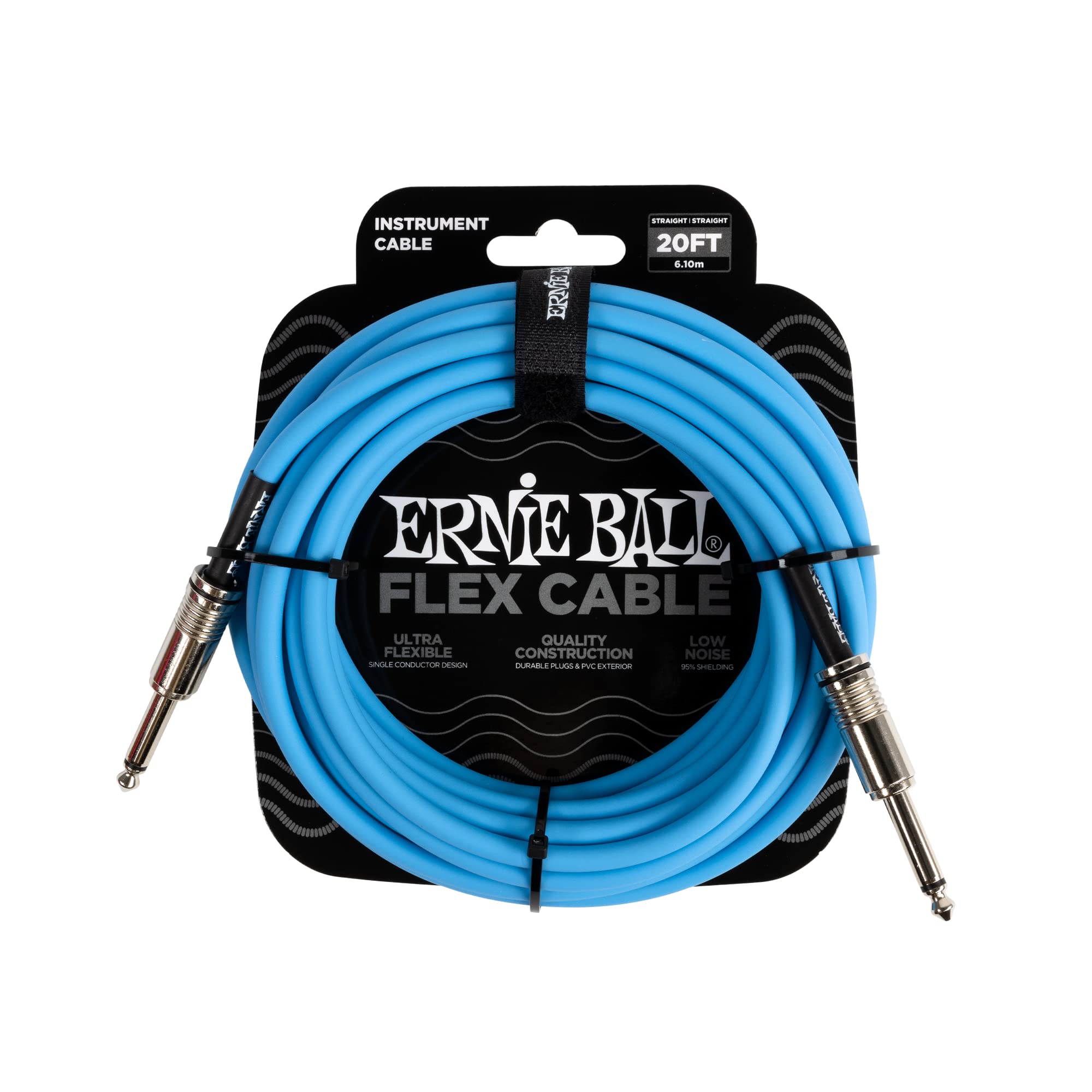 Ernie Ball Flex Instrument Cable Straight/Straight 20ft - Blue