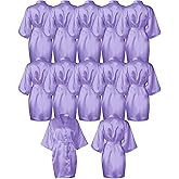 Patelai Bridesmaids Robes for Women Silk Satin Kimono Short Robe Bulk Bridal Party Getting Ready Outfits Wedding Sleepwear