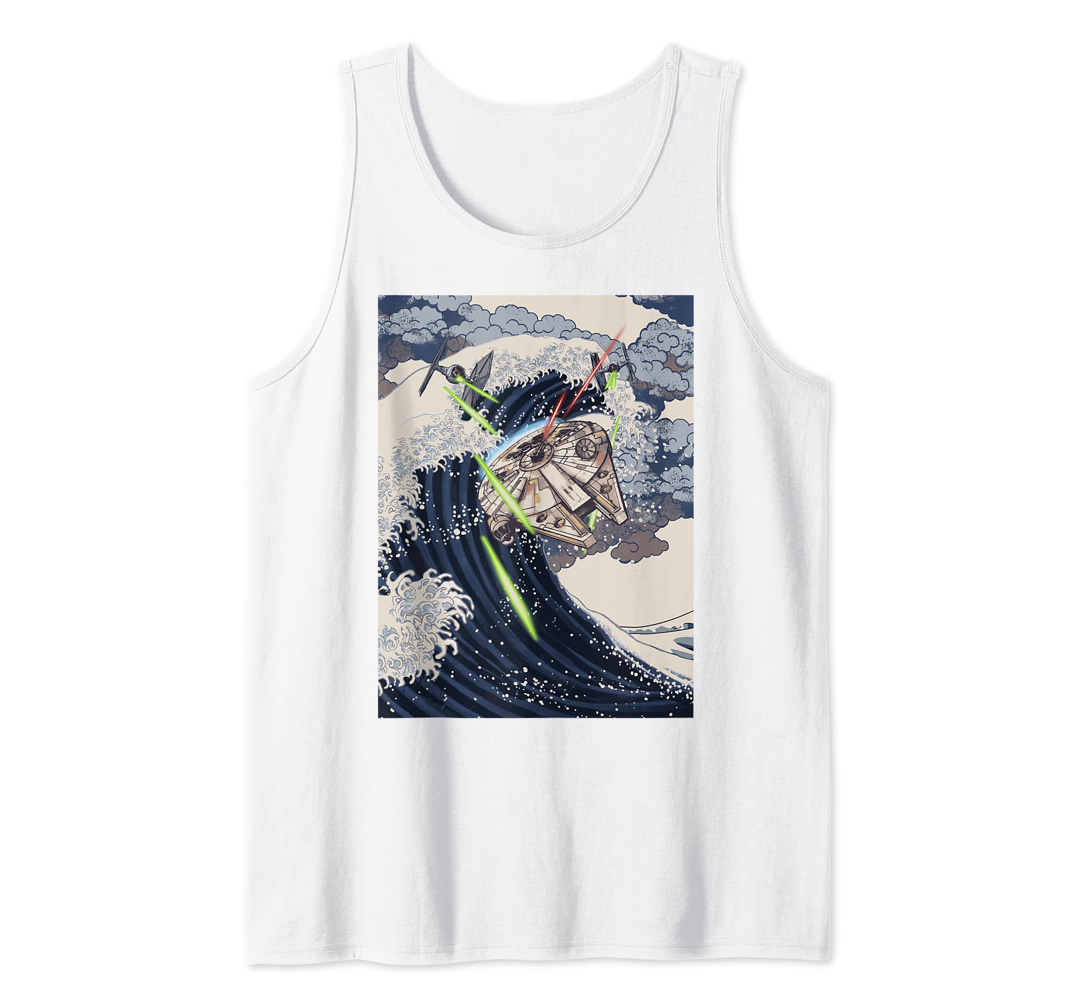 Star Wars Millennium Falcon Space Wave Poster Tank Top