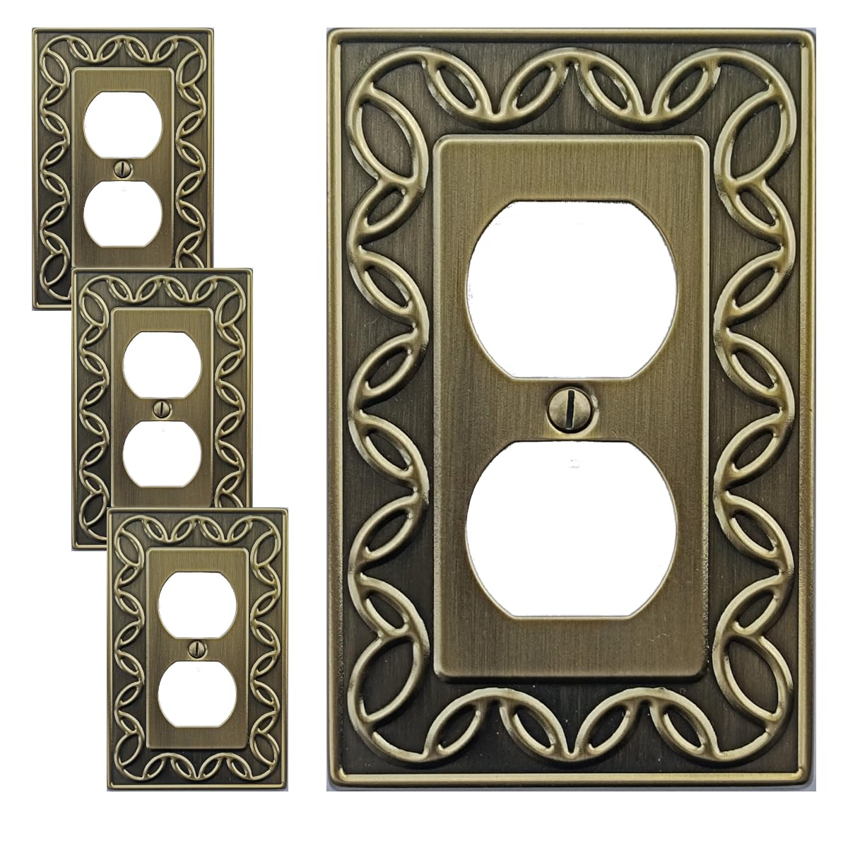 OKAWYC Single Duplex Outlet Cover Plate, 4-Pack