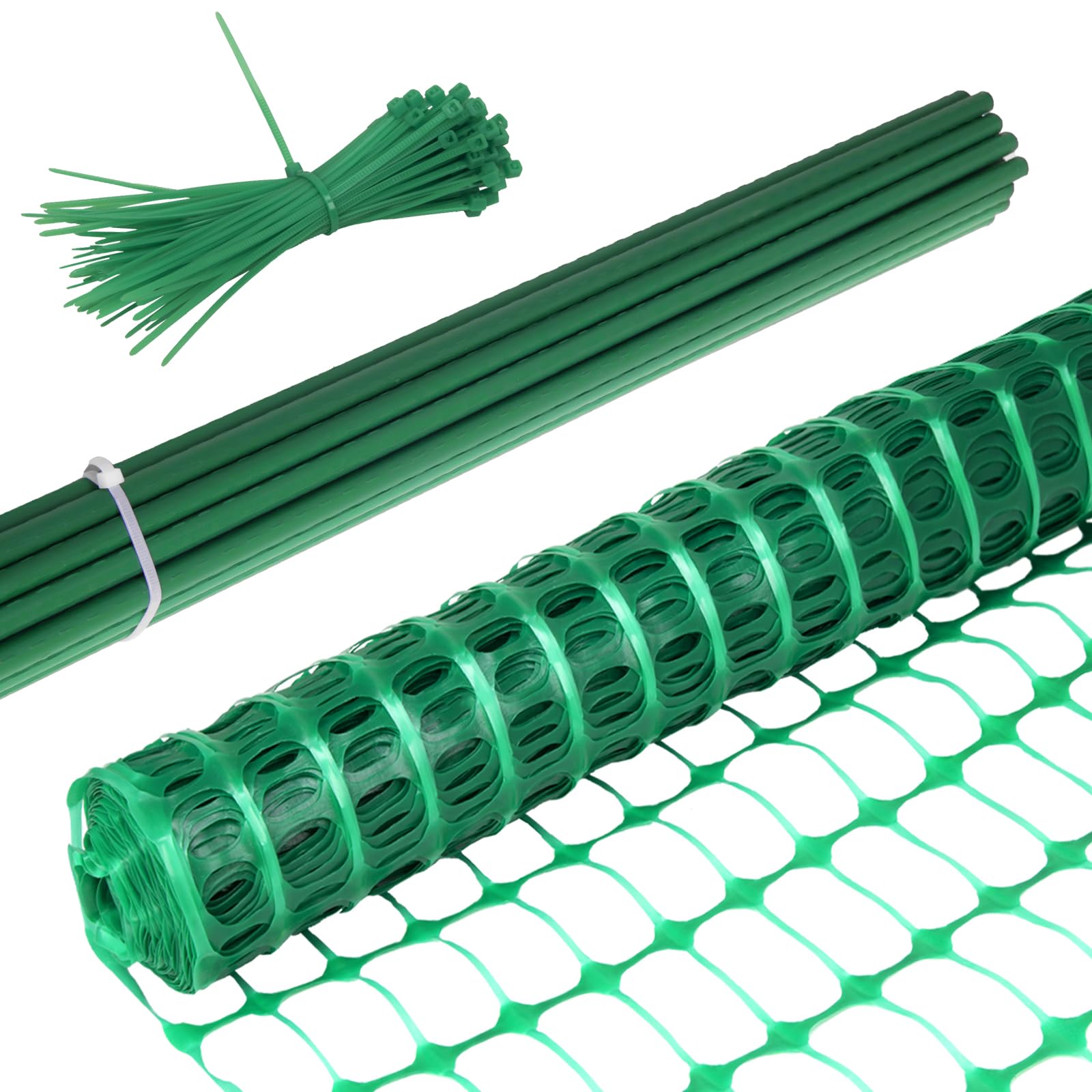 Photo 1 of ***Net missing
Heavy-Duty 4x100FT Plastic Garden Fence with Steel Posts - UV-Resistant Snow & Pool Barrier for Deer/Dogs/Rabbits/Poultry, Construction-Grade Temporary Fencing for Patio, Backyard & Chicken Coop