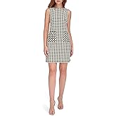 Tommy Hilfiger Womens Sleeveless Boat Neck Textured Knit Shift Mini Dress