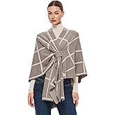 PULI Women's Elegant Shawl Wraps Soft Open Front Poncho Sweater for Spring Fall Winter
