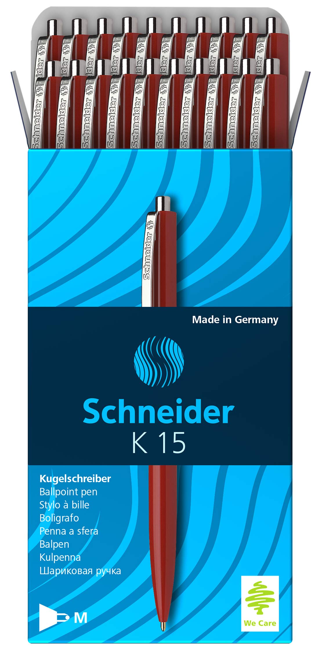 Schneider K 15 Mechanical Ballpoint Pen Type M Indelible Ink Pack of 20 Red