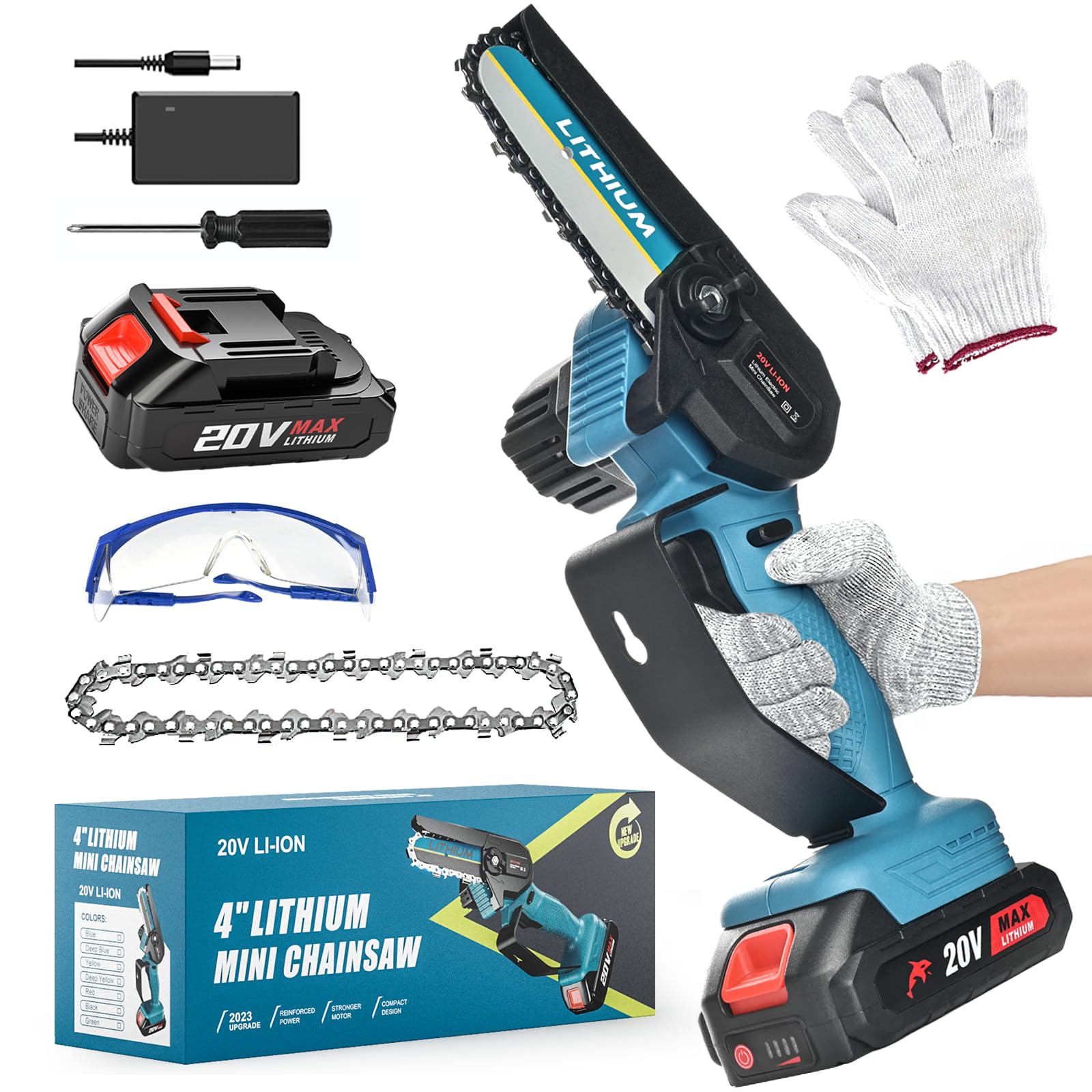 Mua Mini Chainsaw Cordless 4 Inch Electric Small Chain Saw Battery ...