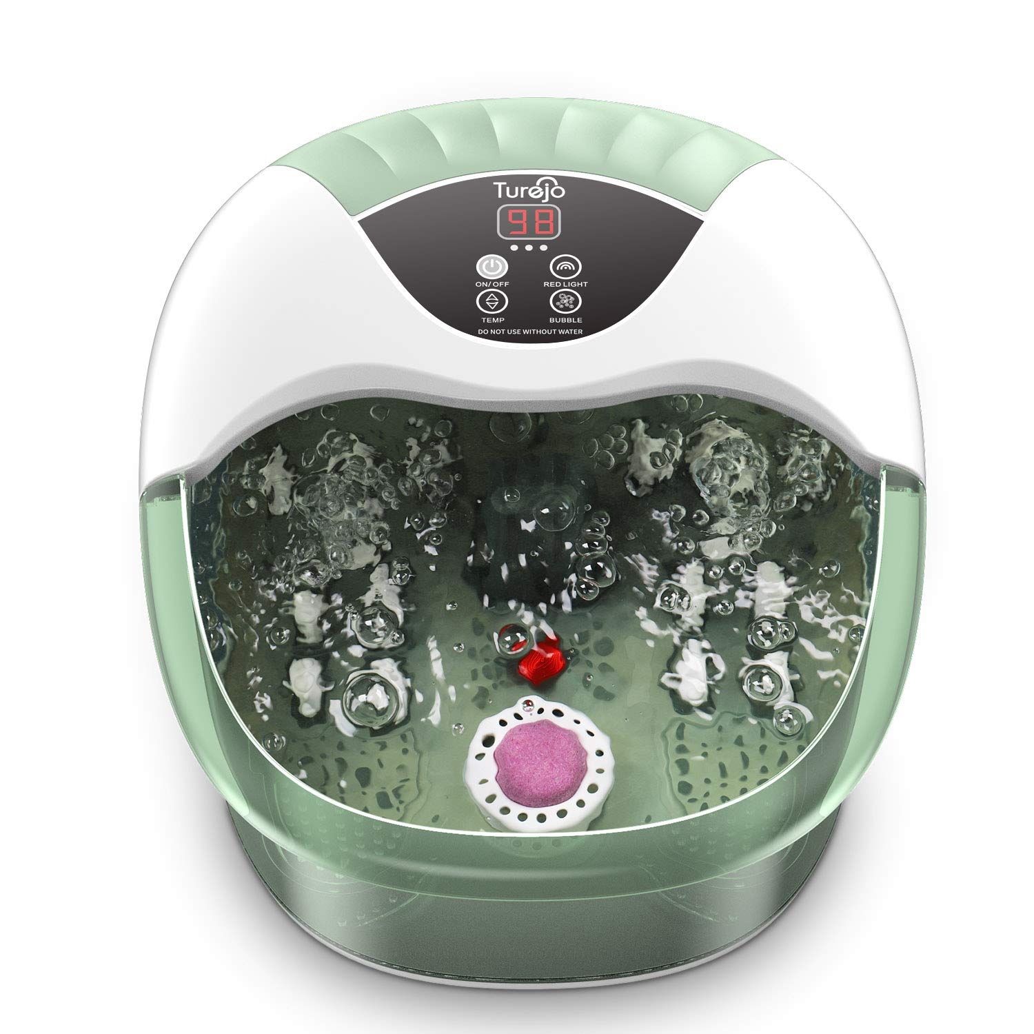 Turejo Foot Spa/Foot Bath Massager with Heat, Bubbles,14 Massage Rollers, Temperature Control, Pumice Stone and Medicine Box for Spa Treatment at Home, Fatigue Relief-Neo Mint Green: Beauty