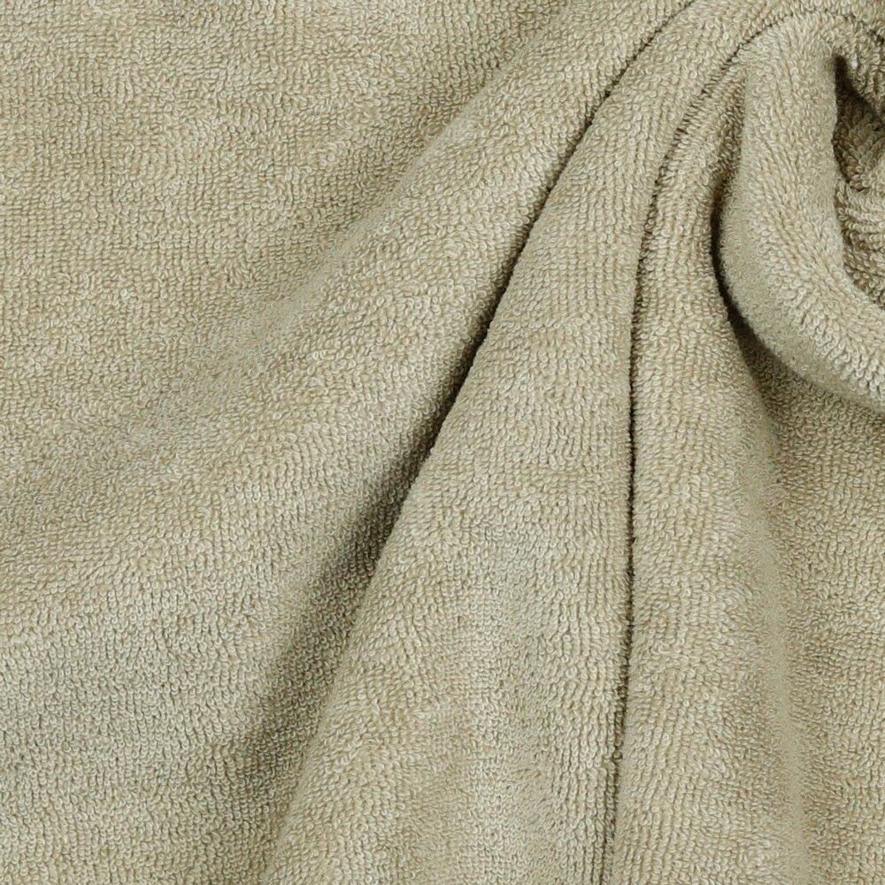 Stretch Cotton Terry Towelling Fabric Material - Beige, 1Mtr - 150cm x 100cm
