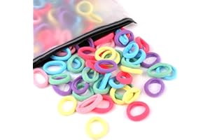 ZINGSO 100 Pcs Kids Hair Ties, Soft Nylon Baby Hair Ties No Damage Seamless Hair Bands Ponytail Holders Hair Accessories Hair Tie for Toddler Girls Abundant Color Choices