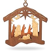 Creawoo Nativity Christmas Tree Ornaments, Navity Scene Decorations, Wooden Hanging Ornaments, Religious Inspirational Gift for Christian, Friends and Family, Celebrate The Birth of Jesus 2025