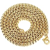 Rehoboth 16 24 28 Inch Stainless Steel Box Cable Chain Necklace Silver Black Gold