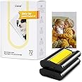 Liene Photo Paper & Cartridge, 2 Ink Cartridge Refill & 72 sheets photo papers, 4x6", Dye Sublimation, Water & Oxidation-Proo