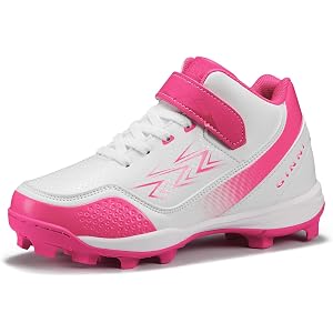 GINNI Boys Girls Mid-Top Soccer Football Cleats Kids Outdoor Athletic Shoes | Comfort & Light EVA Midsole, Non-Slip Sneakers,
