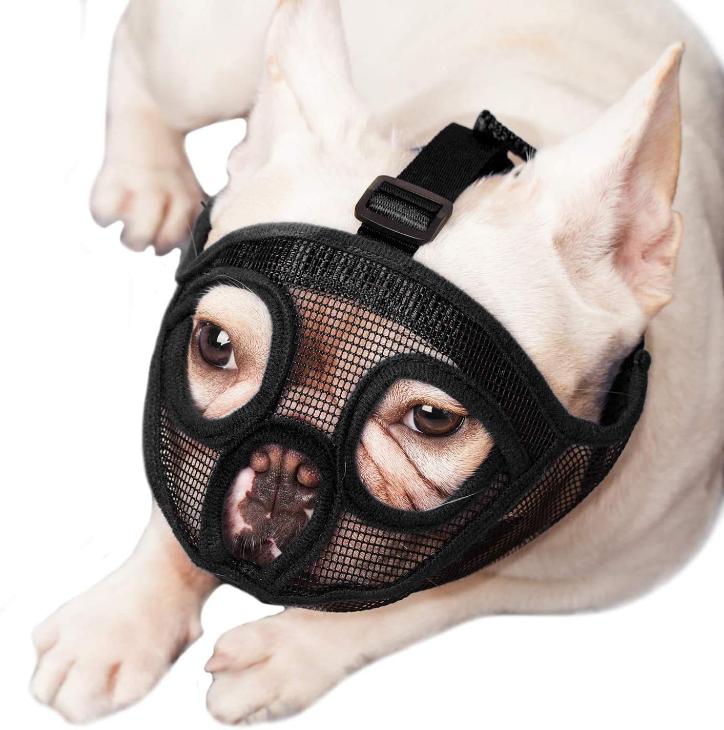 Maulkorb Für Hunde Mit Kurzer Schnauze - Atmungsaktiv Für Bulldoggen, Möpse & Chihuahuas