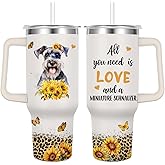 Caiibaoob Miniature Schnauzer Tumbler for Dog Lovers,40oz Stainless Steel Vacuum Insulated Travel Mug (Miniature Schnauzer)