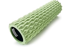 Textured Foam Rollers for Muscle Massage – Medium-Density Back Foam Roller for Back Pain Relief & Muscle Recovery in Legs & Arms – Hollow Foam Roller for Muscle Exercises by PowX, 5.5x17.7 In. (Green)