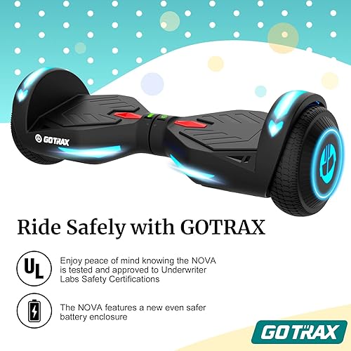 Gotrax FX3 Hoverboard with LED Wheels Headlight, Max