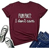 BLACKOO Women Cute T Shirt Fun Fact Graphic Tees