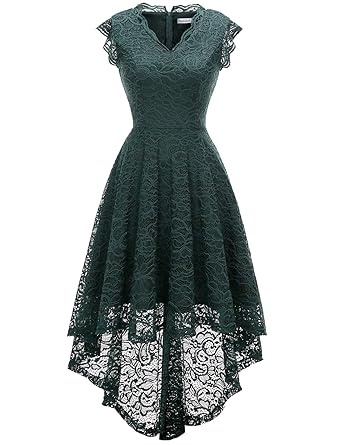 Modecrush Damen Abendkleider Cocktailkleid Elegant Party Kleider Kurz Spitzenkleid