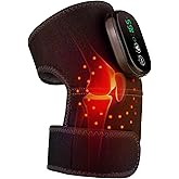 EDIFOLLY Knee Massager with Heat and Red Light, Knee Heating Pad for Relax, Cordless Heated Knee Brace Heated Knee Wrap 1 Packs Black