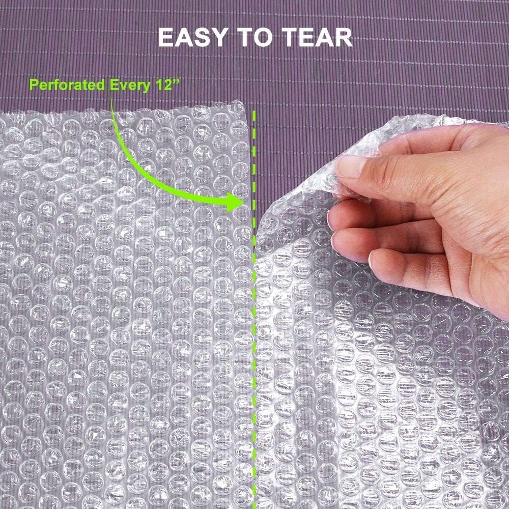 2-Pack Bubble Cushioning Wrap Rolls, 3/16" Air Bubble, 12 Inch x 72 Feet Total, Perforated Every 12", 20 Fragile Stickers Included : Office Products