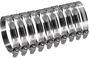 Roadformer 3" Worm Gear Hose Clamp - SAE 48 Size, Full Stainless Steel with 1/2" Band Working Range 65mm - 89mm Duct Clamp Pipe Clamp Worm Drive Hose Clamp Fuel Line Clamp (10 Pack, 65mm - 89mm)