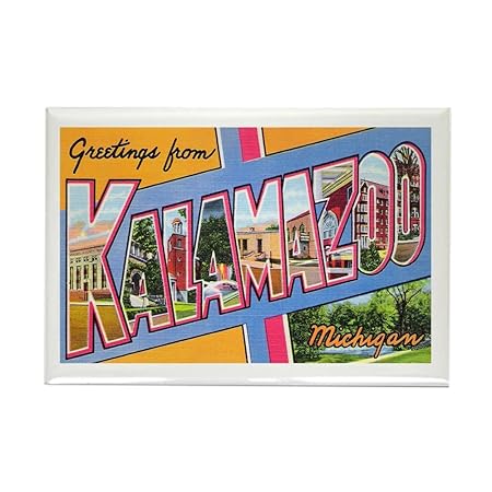 CafePress Kalamazoo Michigan Greetings imán rectangular para ...