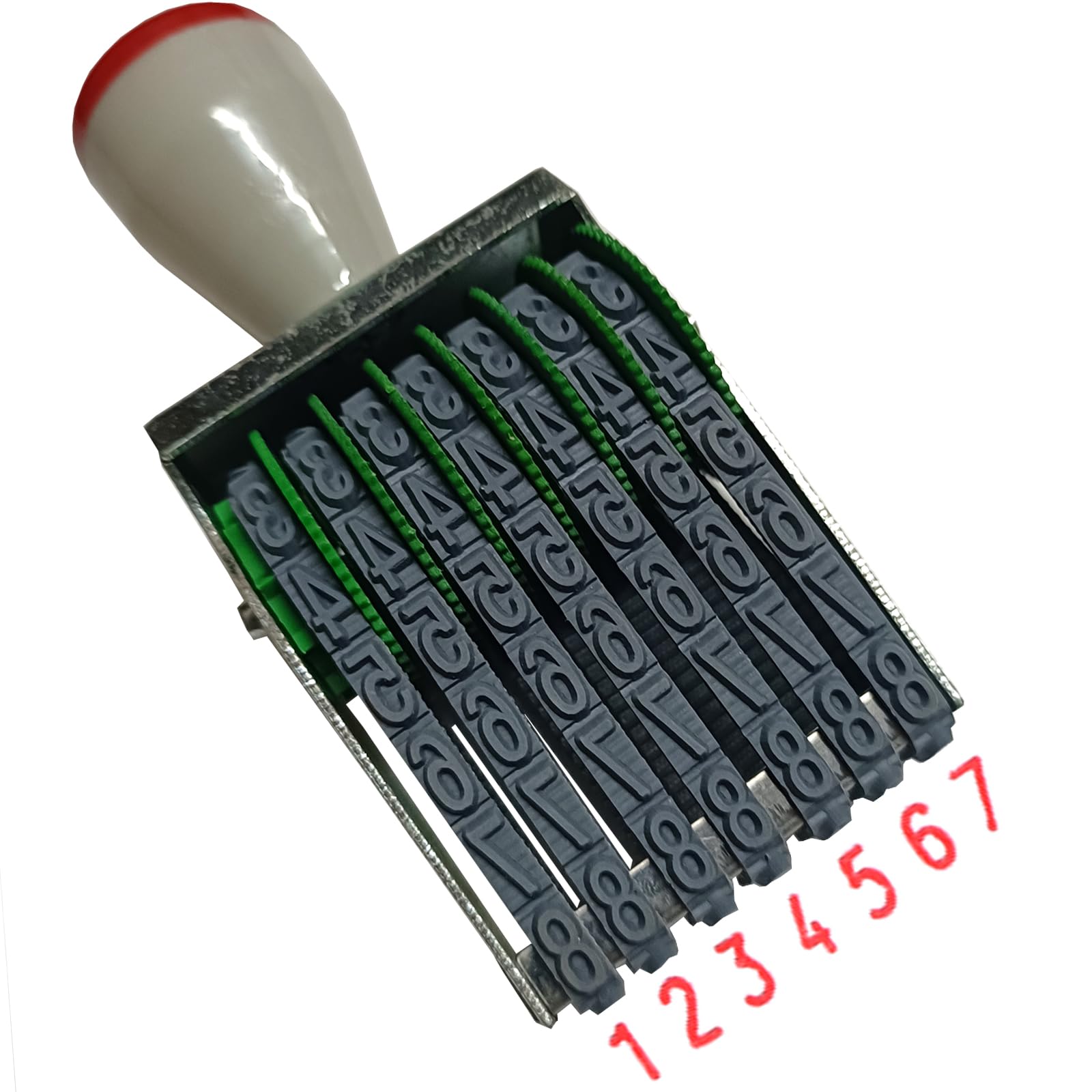 7 Digits Changeable Number & Symbol Rubber Stamp, Multicolor Multi-Function Roller Stamp for Date, Business & Office Use