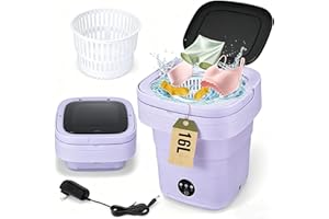 Mini Washing Machine 16L Foldable Small Washer for Underwear, Socks, Baby Clothes - 3 Cleaning Modes with Spin Dryer Basket Ideal for Apartment, RV, Travel, Dorm