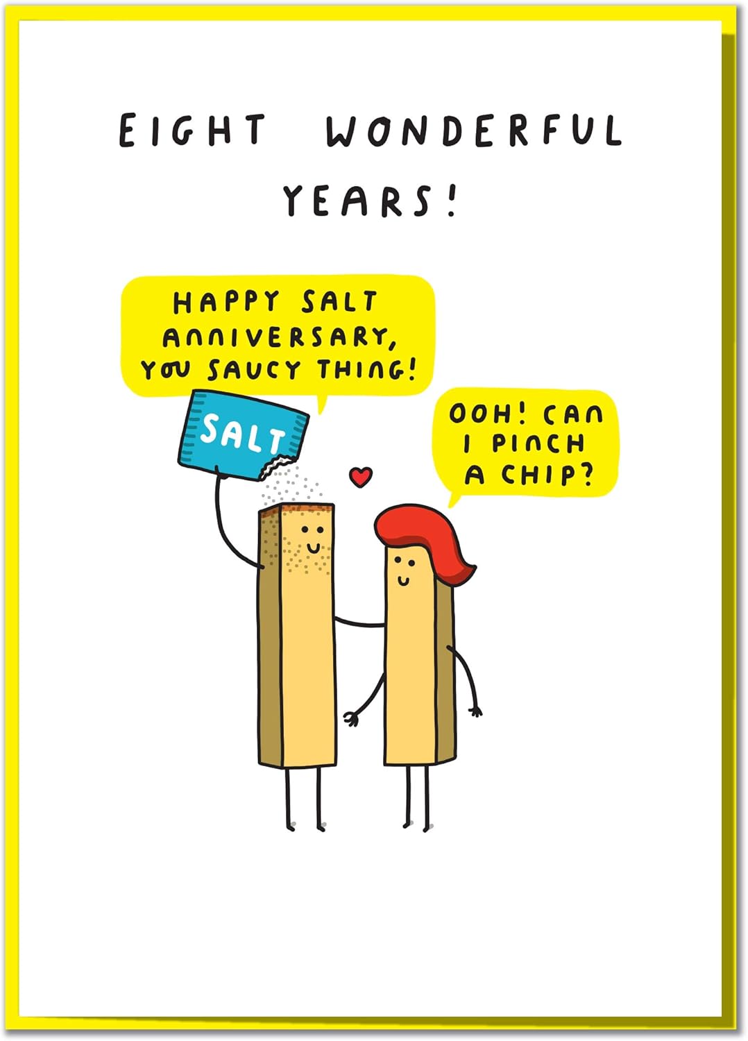 Happy Salt Anniversary Funny 8th Anniversary Card Amazon Co Uk Office Products