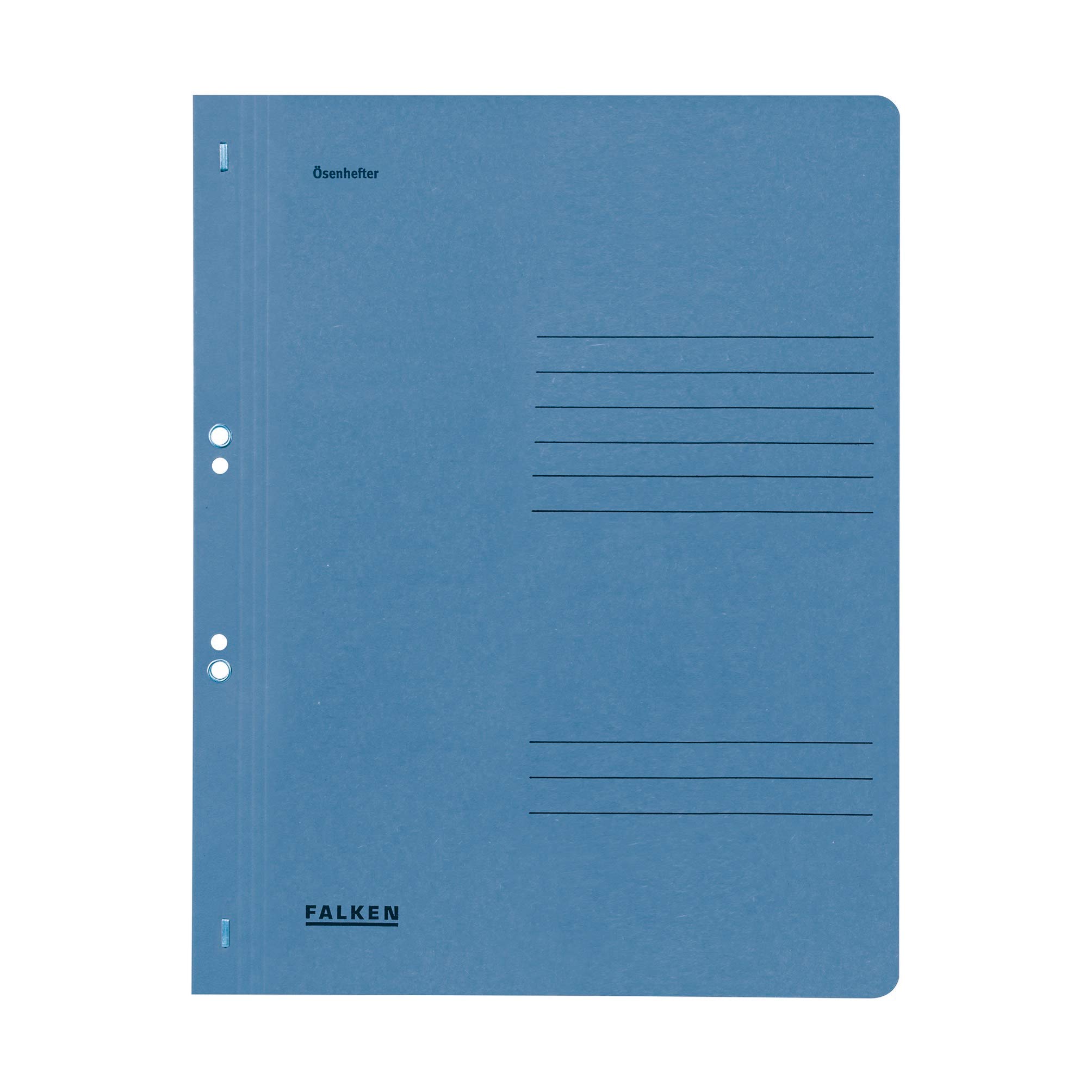 Exacompta - Ref 80003882001F - FALKEN - Eyelet Full-Cover Flat Files - A4 (210 x 297mm) in Size, 250gsm Recycled Manilla, Holds Up to 200 Sheets - Blue (Pack of 50)