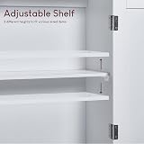 Bath Vida Priano 1 Door Wall Cabinet White 50H x 30W x 14D cm view 8