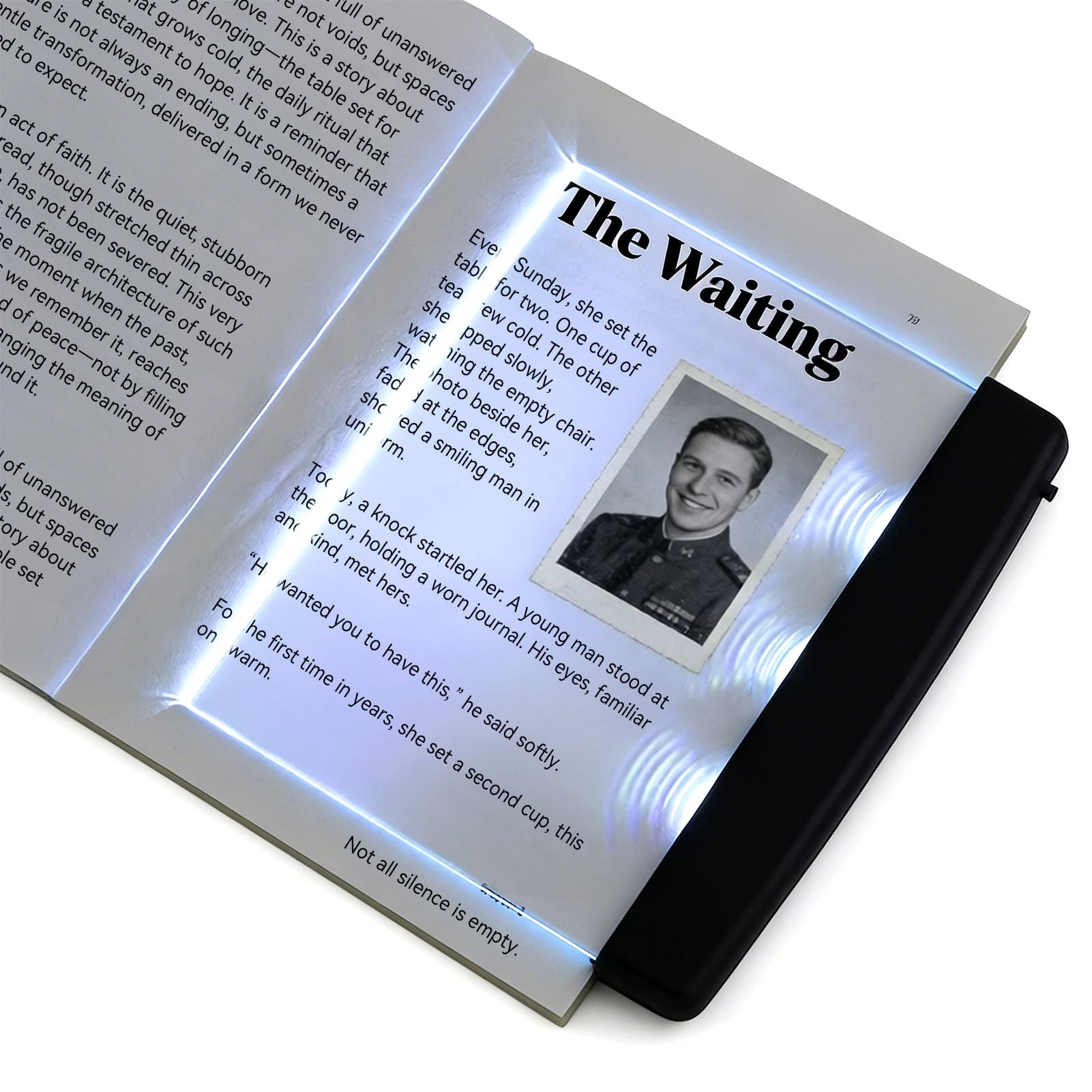 Gsycle Flat Book Light, Battery Powered LED Reading Light Panel Book Reading Lamp Eye Protection Readinglights Book Lamp Reading Night Light Flat LED Light Panel with Page Clip for Reading at Night