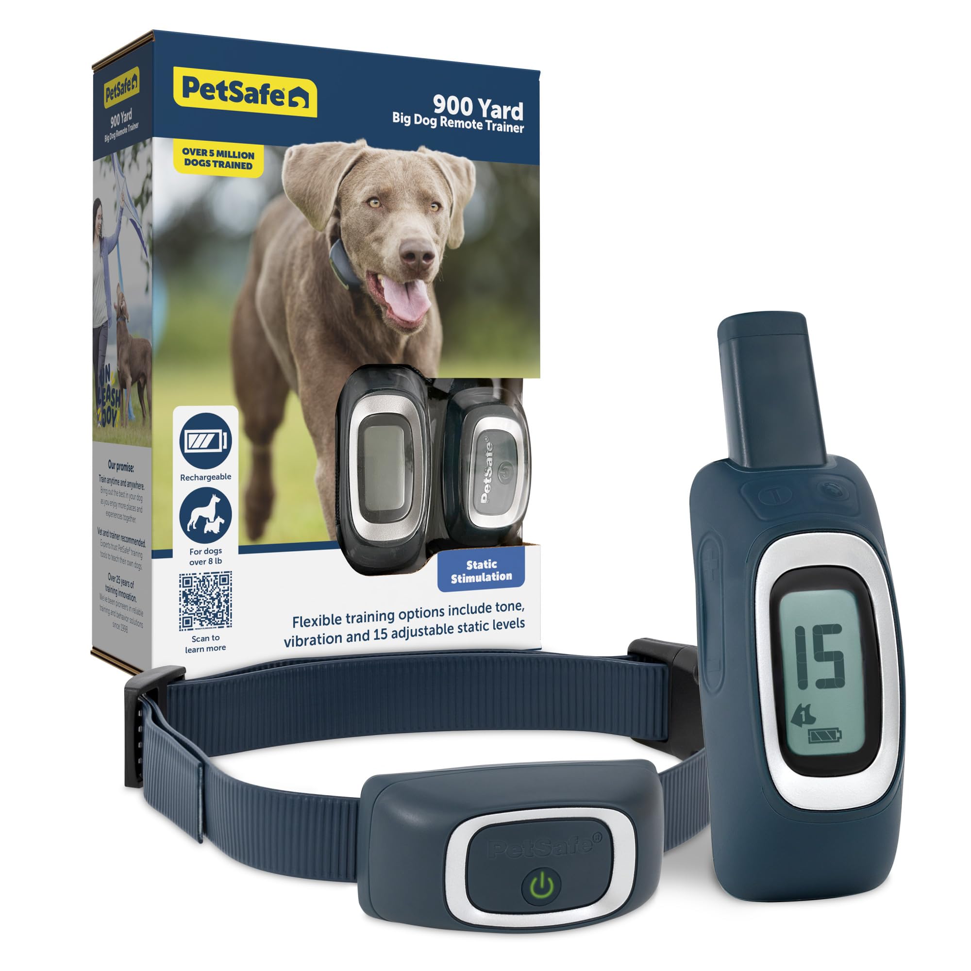 Photo 1 of PetSafe 900 Yard Remote Training Collar Choose from Tone, Vibration, or 15 Levels of Static Stimulation Longest Range Option for Training Off Leash Dogs Waterproof and Durable Rechargeable