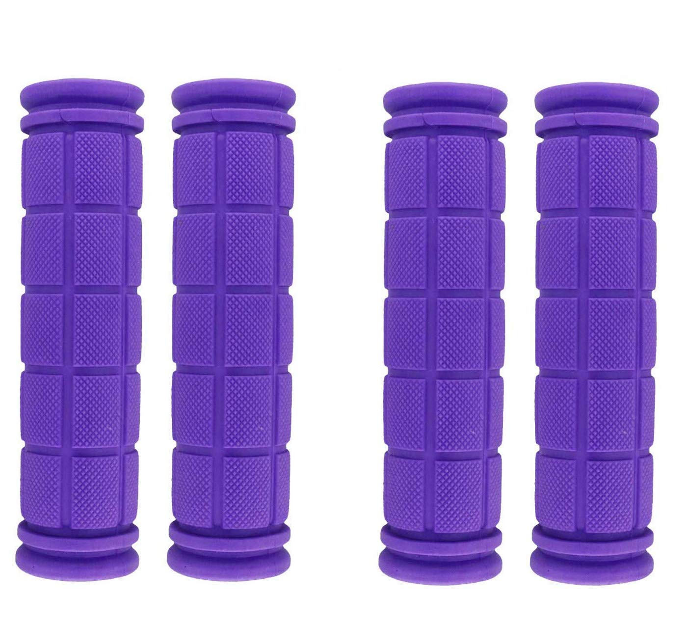 PLATT Bicycle Handle Bar Grips Colorful Rubber Mushroom Grips for BMX/MTB Bikes (Purple,2 Pairs)