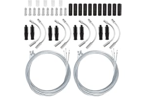 Swpeet 79Pcs Bike V Brake Noodle Cable Guide Pipe Rubber Boot with Premium Bike Shift Cable Housing Assortment Kit, Including