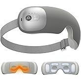 Ultra Light Eye Massager with 2 Level Heat, 120 Mins Uses, 3 Air Compression & Massage Modes, Heated Eye Mask with Bluetooth Music for Migraine Relief, Strain and Dry Eyes, Eye Relief for Women Men