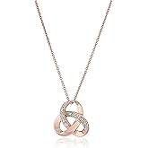 Amazon Essentials womens 18K Gold over Sterling Silver Diamond Knot Pendant Necklace