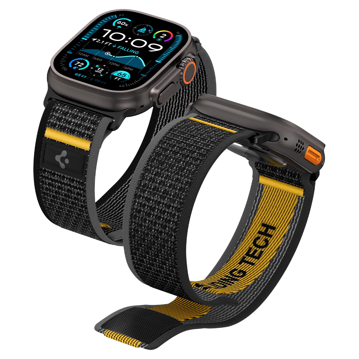 Spigen for Apple Watch Band, Athlex Air Compatible with Ultra 3/2/1 49mm, Series 11/10 46mm, 9/8/7 45mm, SE3/SE2/SE/6/5/4 44mm, 3/2/1 42mm - Active Black