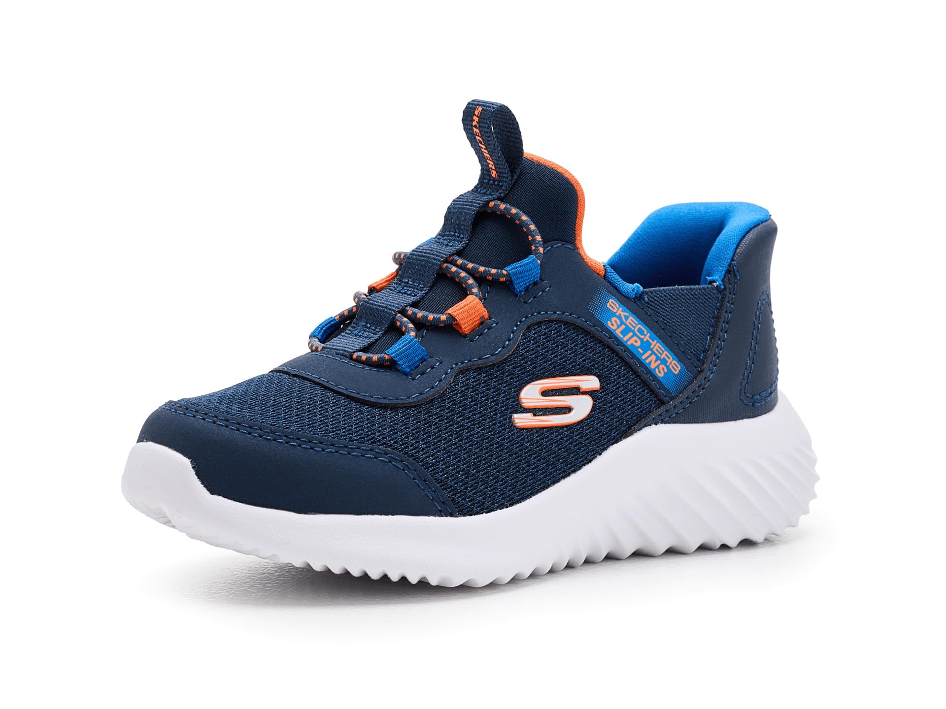Skechers Kids Bounder - Brisk-Burst Sneaker, Navy Blue, 9 Toddler Image