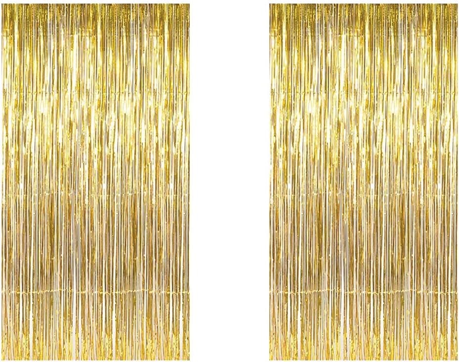 Curtains Foil Tinsel Backdrop Curtains Shimmer Curtain 2 Pack for