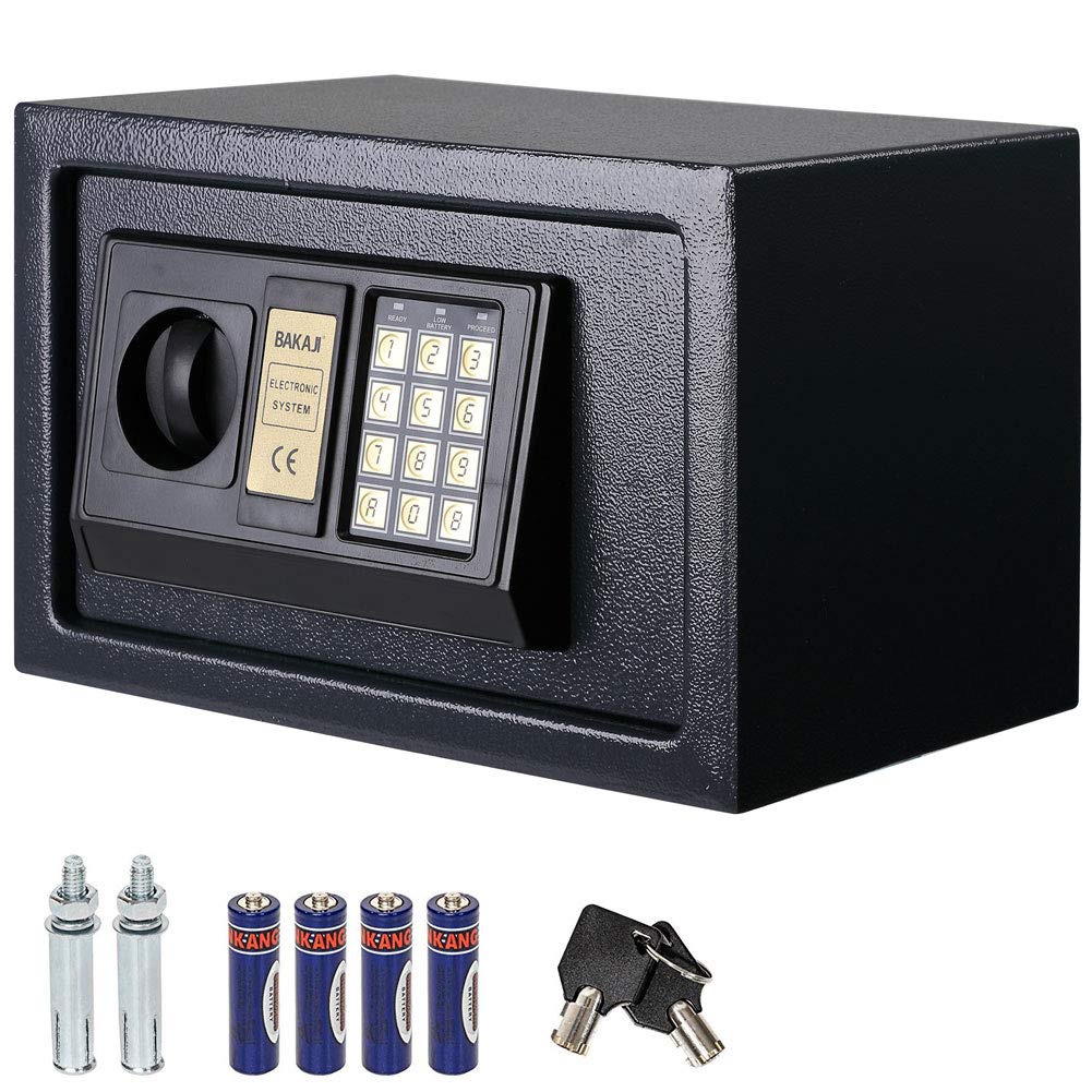 Cassaforte A Muro Digitale Bakaji 31x20x20cm - Sicurezza Elettronica Con Codice E Chiave, Per Casa, Hotel, Ufficio - Nero - Foto 3