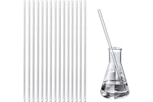15 PCS Glass Stirring Rod 5mm 7.8in Lab Stirring Rod,Stir Rod Mixing Tools with Both Ends Round,Borosilicate Glass Stick,Glas