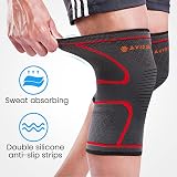 AVIDDA Knee Support Brace 2 Pack Compression Sleeves, Arthritis Pain Relief view 5