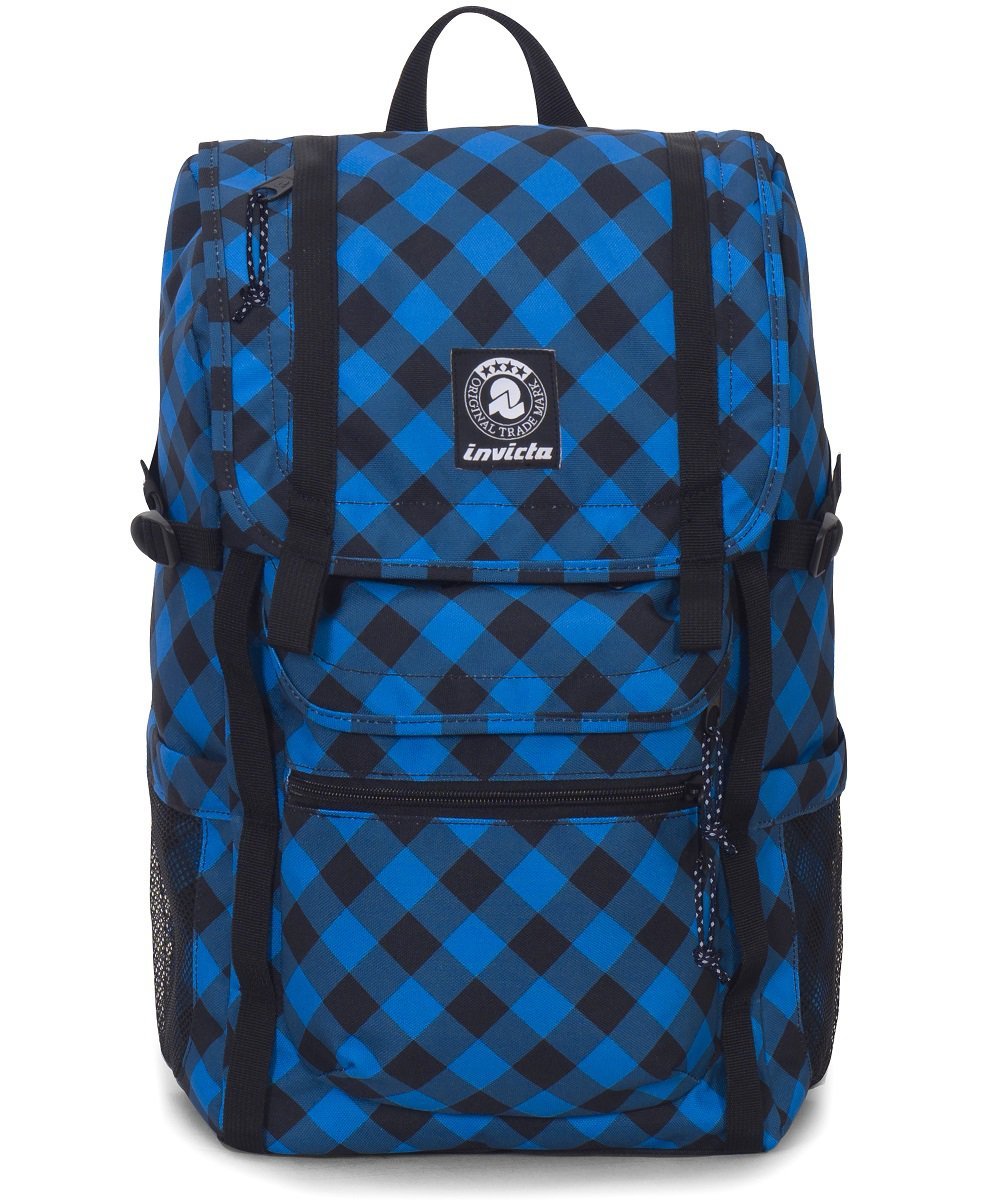 Invicta S.P.A. Zaino - Triko - Blu e Nero - Tasca Porta Pc Padded - 27 L - Plaid Check